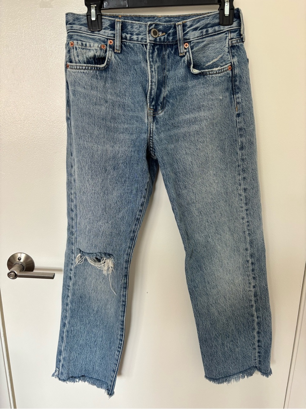 Zara High-Rise Light Blue Distressed Women’s Jeans
